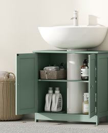 Bathroom Vanity Cabinet, Under Sink Bathroom Cabinet with 2 Doors and Adjustable Shelf, Dark Green