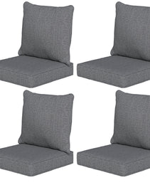 8 Patio Chair Cushions with Seat & Backrest, Fade Resistant Seat Replacement Cushion Set, Gray