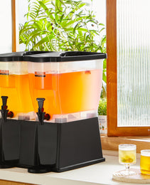 Beverage Dispenser, 3 Gallon X 2 Drink Dispensers For Parties, Plastic Juice Dispenser With Stand Spigot Lid, Iced Tea Lemonade Juice Water Dispenser, For Restaurants, Hotels, Parties