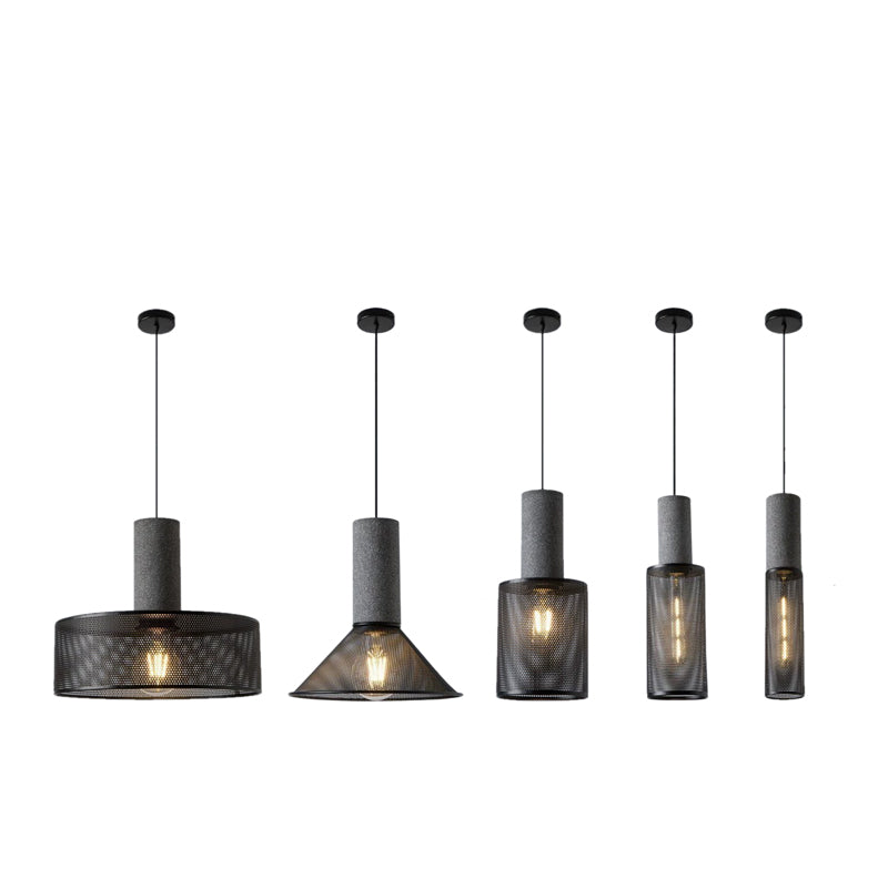 Terra 1-Light E27 Iron and Cement Indoor Pendant Ceiling Light