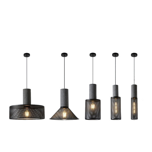 Terra 1-Light E27 Iron and Cement Indoor Pendant Ceiling Light