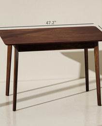 47.2" Rectangle Dining Table for 4, Mid-Century Modern Kitchen Table with Rubber Wood Legs for Dining Room, Walnut