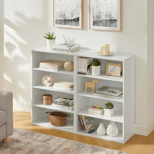 CD DVD Storage Cabinet, Bookcase, Adjustable Shelf 8-layer Storage, Display Bookshelf, Home, Office, Multi-functional Double-layer Bookcase, Can Be Disassembled Into Two 4-layer Storage Bookcases