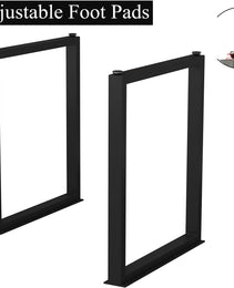 Metal Table Legs 28''x 24'' Heavy-Duty Desk Legs Industrial Furniture Legs For Dinning Table, Computer Table, Office Table 2Pcs-Black