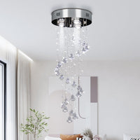 11.8 in Small Crystal Chandelier, 33.5 in High Ceiling Light