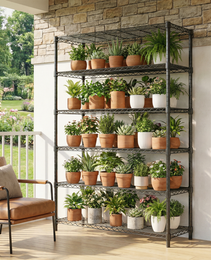 6 Tiers Storage Shelves Load 2100LBS, Metal Shelving Wire Metal Shelving Unit Shelves For Storage Adjustable Garage Shelving For Pantry Kitchen Garage Black 17.7  D X 47.3  W X 82.4  H