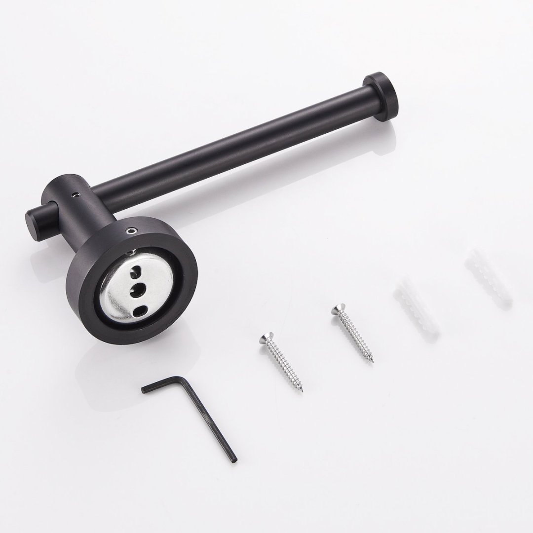 Toilet Paper Holder Matte Black Thicken Space Aluminum Toilet Roll Holder For Bathroom, Kitchen, Washroom Wall Mount