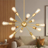 18 Light Gold Sputnik Farmhouse Chandeliers for Dining Room Light Fixture