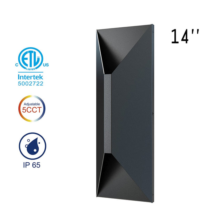 Up/Down LED Wall Lights - 14" - 22W - 5CCT Selectable - JXLBD14