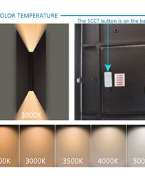 Up/Down LED Wall Lights - 14" - 22W - 5CCT Selectable - JXLBD14