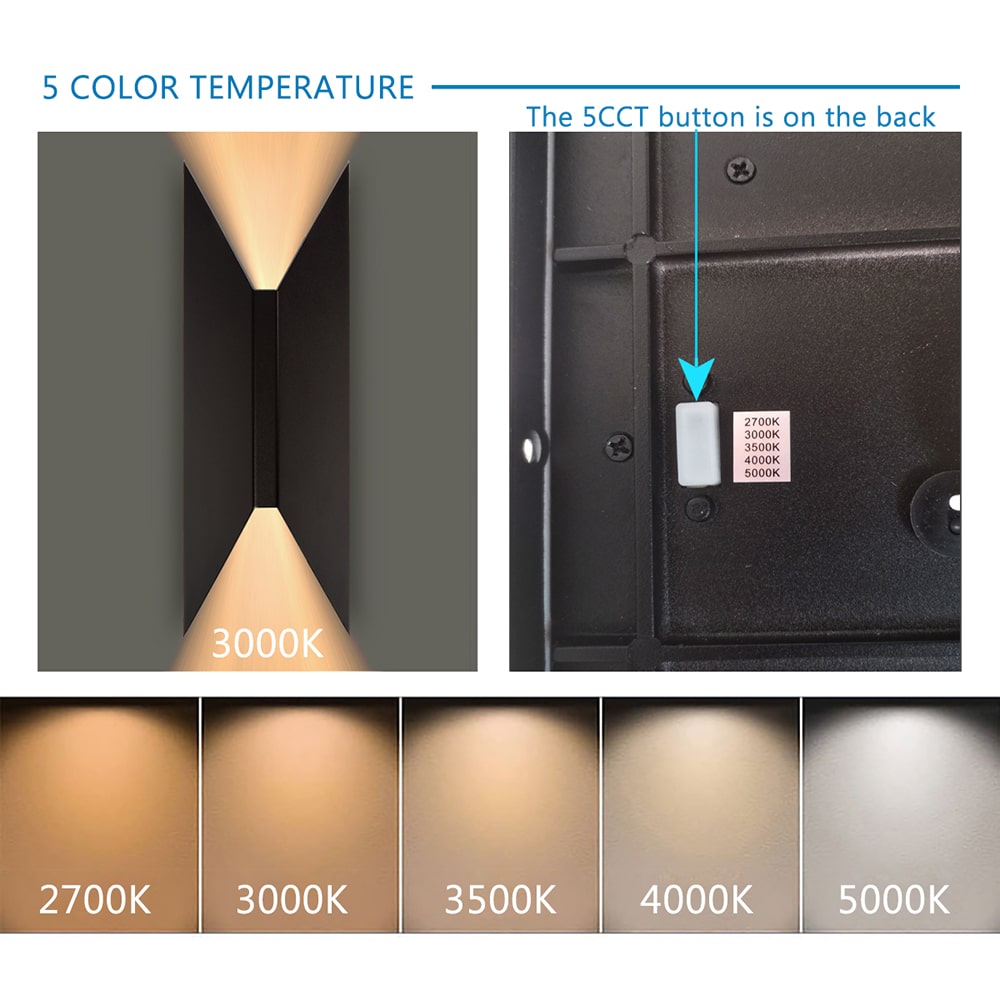 Up/Down LED Wall Lights - 14" - 22W - 5CCT Selectable - JXLBD14