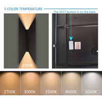 Up/Down LED Wall Lights - 14" - 22W - 5CCT Selectable - JXLBD14