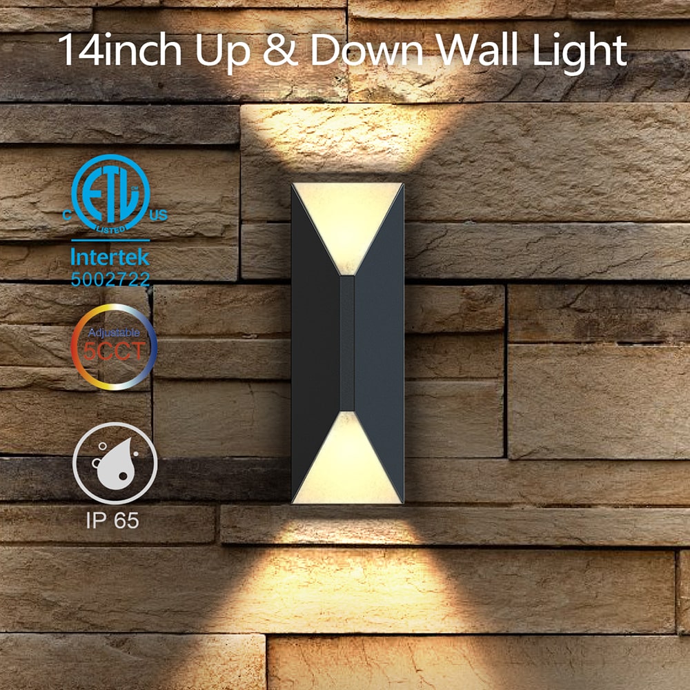 Up/Down LED Wall Lights - 14" - 22W - 5CCT Selectable - JXLBD14