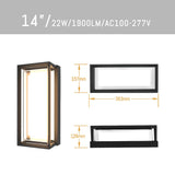 Wall Light  -14“ RGBW - 22W - 100-277V - IP65 - JXLBD14