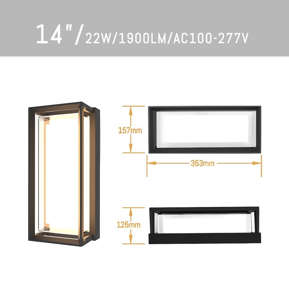 Wall Light  -14“ RGBW - 22W - 100-277V - IP65 - JXLBD14