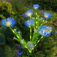 Solar Powered Shore Flower Ground Plug in Lamp Outdoor Waterproof Beautiful Flower Light for Garden Yard Lawn Pathway Decory