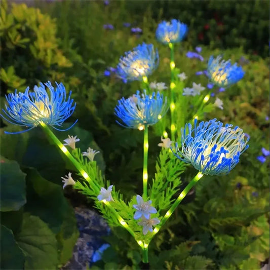 Solar Powered Shore Flower Ground Plug in Lamp Outdoor Waterproof Beautiful Flower Light for Garden Yard Lawn Pathway Decory