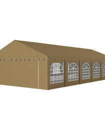 20’ x 40’ Party Tent, Outdoor Canopy Tent with Removable Sidewalls, 12 Windows for Parties, Wedding, Events, BBQ, Brown