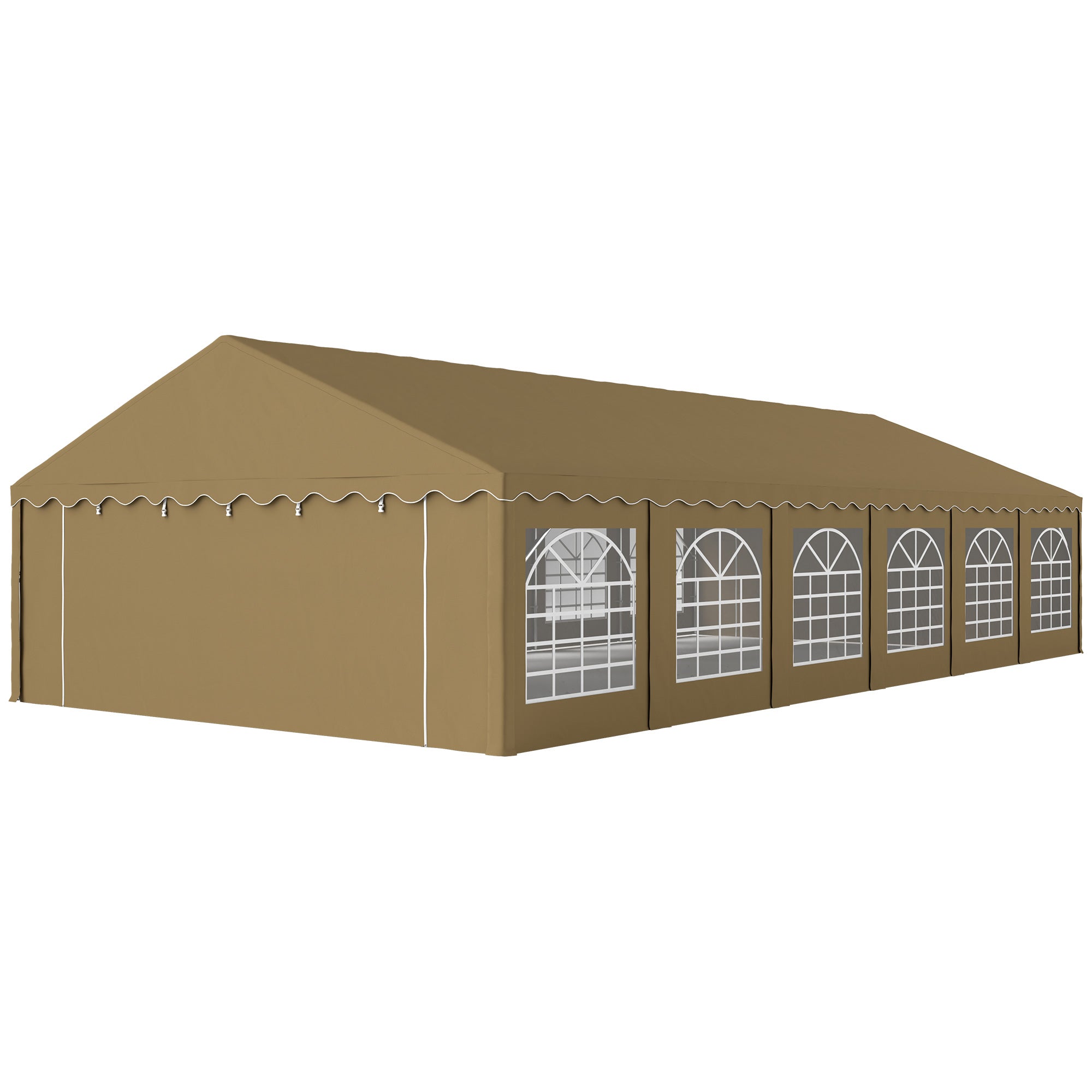 20’ x 40’ Party Tent, Outdoor Canopy Tent with Removable Sidewalls, 12 Windows for Parties, Wedding, Events, BBQ, Brown