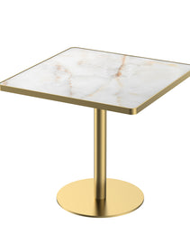 Square Modern Dinning Table 31.5 Inches Bistro Table Tulip Table With Faux Marble Top,Easy Assemble,Sturdy Metal Frame Diameter