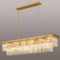 Black Crystal Chandeliers for Dining Room，18-Lights L46 Inch