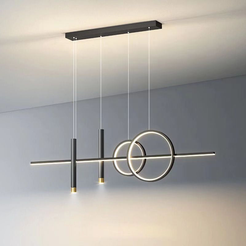 Katarina 90W Black Tri-Color Modern Iron LED Indoor Chandelier