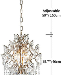 Crystal Chandeliers Pendant Light Brass Finish 13In