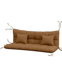 59" Tufted Bench Cushions & Throw Pillows, Replacement Bench Seat Pad, Back & 2 Pillows for Outdoor Furniture, Tan