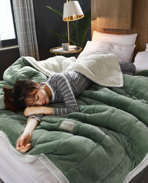 Fleece Blankets And Throws Thick Warm Winter Blankets Home Super Soft Duvet Luxury Solid Blankets On Twin Bedding