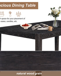 TREXM 7-Piece Retro Dining Table Set For 6  1 Rectangular Wood Dining Table Set For 6 With Upholstered Chairs For Dining Room And Kitchen  Espresso