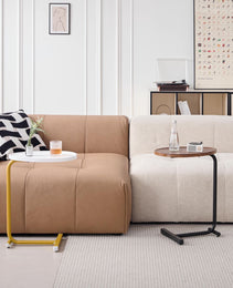 White C-shaped Side Table, Small Sofa Table For Cough, Bederoom