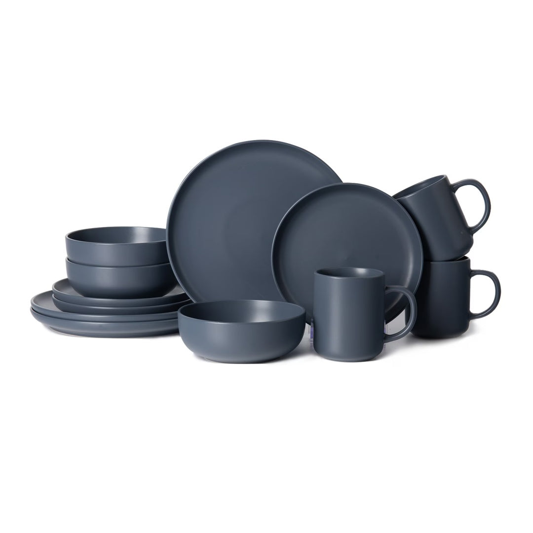 12-Piece Stoneware Dinnerware Sets With Mugs  Microwave  Dishwasher Safe  Non-Toxic Dinner Plates Bowls Set Stackable Matte Glaze Kitchenware For 3