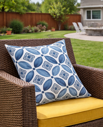 2 Pack Outdoor Throw Pillows, Waterproof & Fade-Resistant Patio Cushions For Garden, Porch, Poolside Furniture - Soft & Comfortable Decorative Pillow Covers 18x18 Inch, Soft Slate Blue
