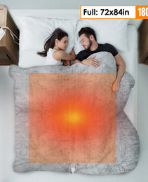 1Pc Electric Heated King Size Fleece Heated Blanket With Dual Controller 10 Heating Levels 10 Hours Auto Off Machine Washable For Home Office Usage 90x100in