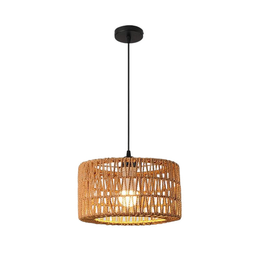 Amelie 1-Light Woven Rattan Indoor Pendant Ceiling Light
