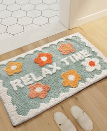 1PC Ins Simple Bathroom Floret Carpet Flower Area Rugs Anti Slip