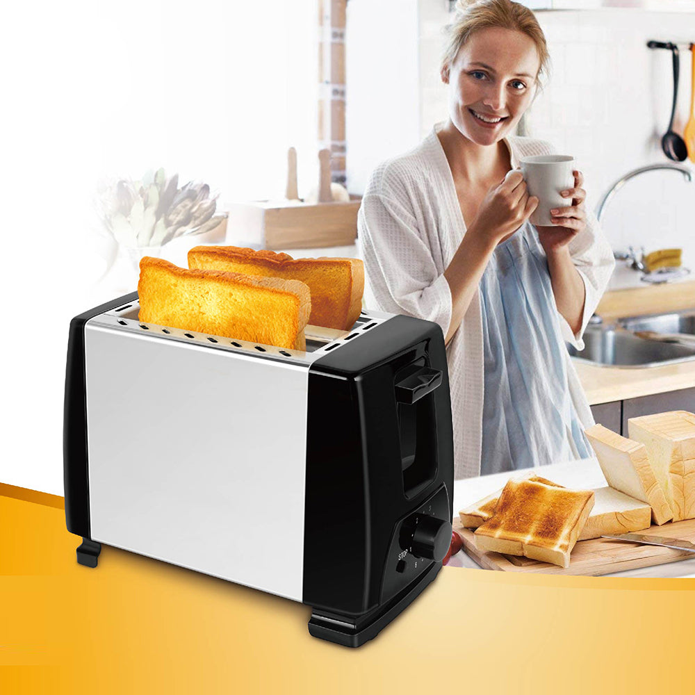 Compact 3-in-1 Stainless Steel Breakfast Station – 700W Toaster & Omelette Maker with 7-Gear Precision