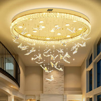 Butterfly Chandelier Black 48In Modern Crystal Raindrop Chandelier Lighting Flush Mount Ceiling Chandeliers for Living Room 20XGU10