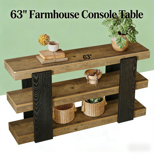 Versatile Side Table,Console Table,3-Tier Sofa Table,Entryway Table
