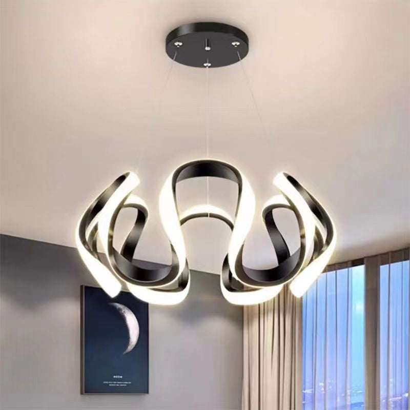 Lavinia 80W Black Tri-Color Modern Aluminum LED Indoor Chandelier