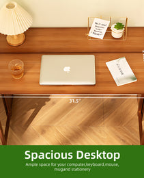 Bamboo Folding Desk,Space-Saving Computer Desk For Small Spaces, Foldable Study Table For Bedroom, Home Office, Dorm, Apartment Brown