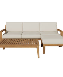 GRENADA L Shape 3pcs Acacia Sectional Patio Sofa Set