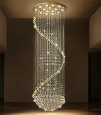 D24'' X H78'' Crystal Chandelier Glam Chandelier High Ceiling Chandeliers for Staircaes Large Raindrop Chandeliers LED Dimmable Light Fixtures for Foyer Hallway Entryway