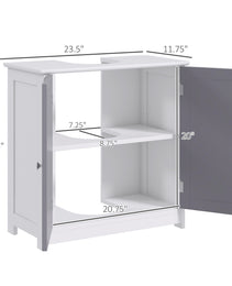 Bathroom Vanities, Bathroom Sink Cabinets with U-Shape Cut-Out and Adjustable Internal Shelf, White and Gray