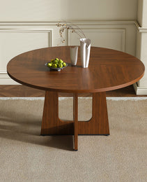 Round Dining Table For 4 - 47 Inch Farmhouse Kitchen Table  MDF Circle Table With Wood Grain Finish  300lb Weight Capacity  Easy Assembly For Dining Room  Kitchen  Living Room - Spiced Round Table