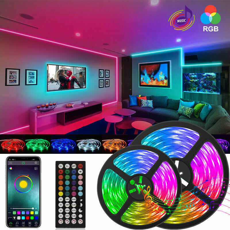 BRAND NEW 5050 RGB LED Strip Bluetooth Remote Lights TV Back Lights For Bar Room - CJDS