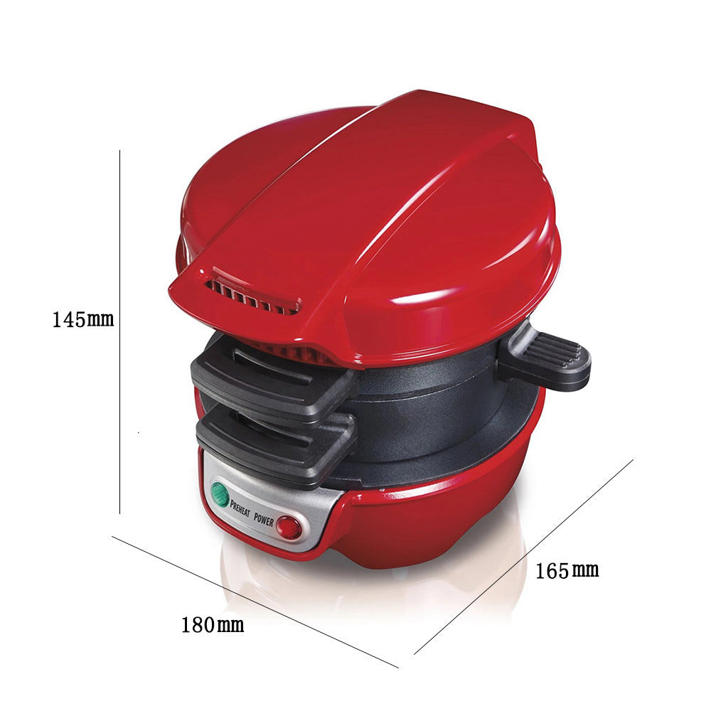 3-in-1 Compact Breakfast Station – 600W Hamburger Maker, Sandwich Press & Fried Egg Toaster
