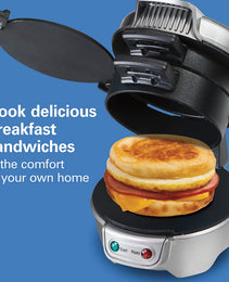 3-in-1 Compact Breakfast Station – 600W Hamburger Maker, Sandwich Press & Fried Egg Toaster