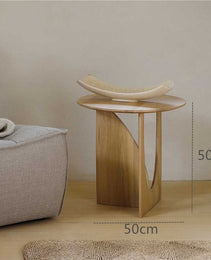 Round Solid Wood Side Table Geometric Designer Corner Table Black Bedside Table