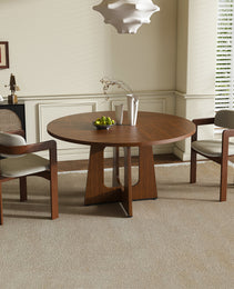 Round Dining Table For 4 - 47 Inch Farmhouse Kitchen Table  MDF Circle Table With Wood Grain Finish  300lb Weight Capacity  Easy Assembly For Dining Room  Kitchen  Living Room - Spiced Round Table